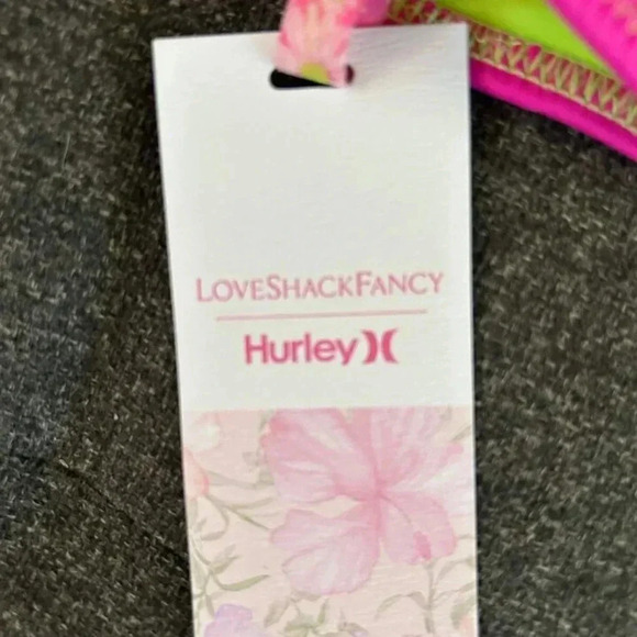NEW LOVESHACKFANCY X HURLEY COLLABORATION Pink Bikini Top - Small - Picture 3 of 5